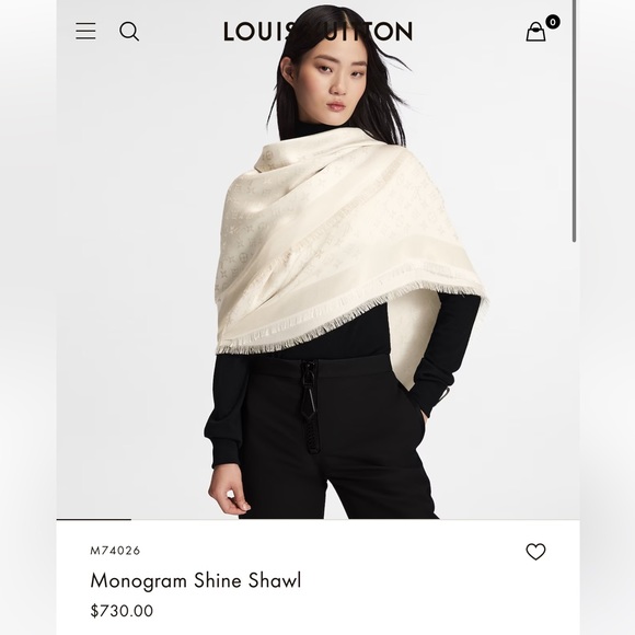 Gorgeous Authentic Louis Vuitton Monogram Shine Shawl - Picture 11 of 11